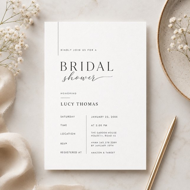 Minimalist Elegant Bridal Shower Invitation . (Creator Uploaded)