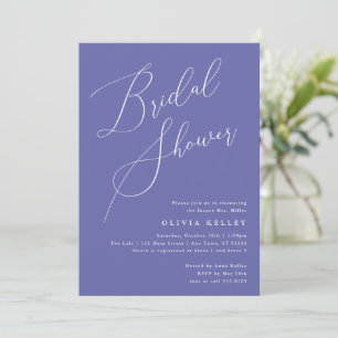 Minimalist Elegant Bridal Shower Periwinkle Blue Invitation