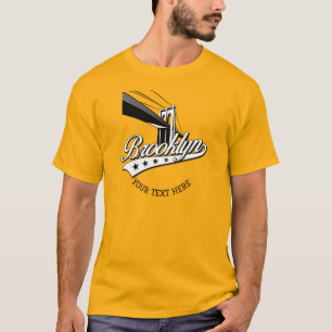 Minimalist Elegant Brooklyn Design Gold Shirt