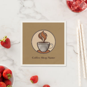 Minimalist Elegant Brown Coffee  espresso shop Napkin