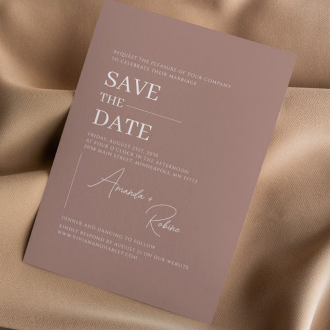 Minimalist Elegant Brown Save The Date (Creator Uploaded)