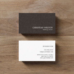 Minimalist Elegant Brown White Attorney at Law Business Card