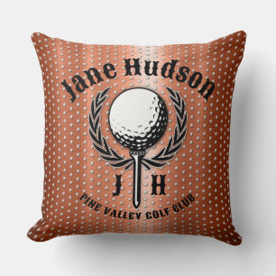 Minimalist Elegant Brushed Copper Golf Design Cushion