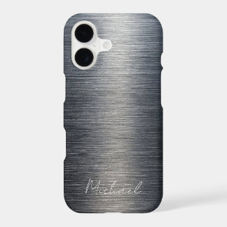 Minimalist Elegant Brushed Metal Silver Gray