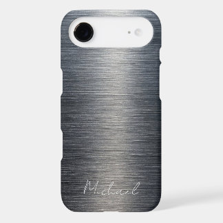 Minimalist Elegant Brushed Metal Silver Grey