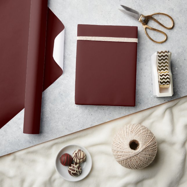 Minimalist Elegant Burgundy Christmas Colour  Wrapping Paper (Crafts)