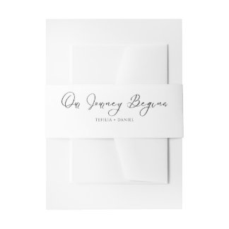 Minimalist Elegant Calligraphy Invitation Belly Band