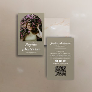 Minimalist Elegant Calligraphy Script Photography  Business Card