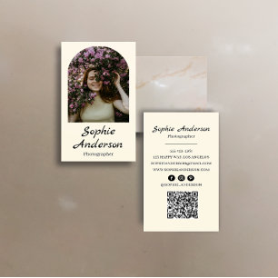 Minimalist Elegant Calligraphy Script Photography Business Card
