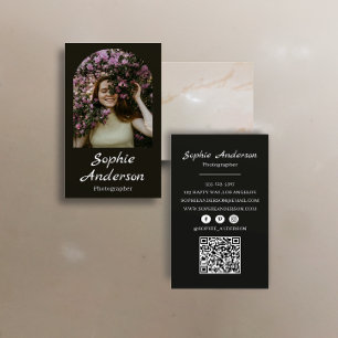 Minimalist Elegant Calligraphy Script Photography Business Card