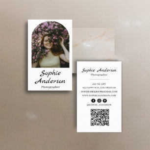 Minimalist Elegant Calligraphy Script Photography  Business Card