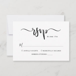 Minimalist Elegant Calligraphy Script Wedding RSVP