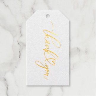 Minimalist Elegant Calligraphy Thank You Gift Tags