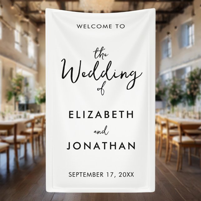 Minimalist Elegant Calligraphy Wedding Welcome Banner (Creator Uploaded)