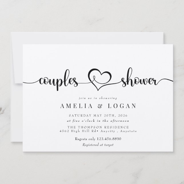 Minimalist Elegant Chic | Couples Bridal Shower  I Invitation (Front)