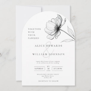 Minimalist Elegant Chic Floral Wedding Arch Invitation
