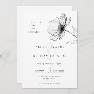 Minimalist Elegant Chic Floral Wedding Invitation
