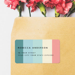 Minimalist Elegant Chic Striped Colourblocked Label