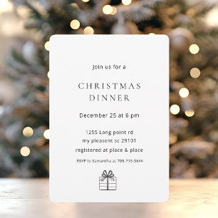 Minimalist Elegant Christmas Dinner Invitation
