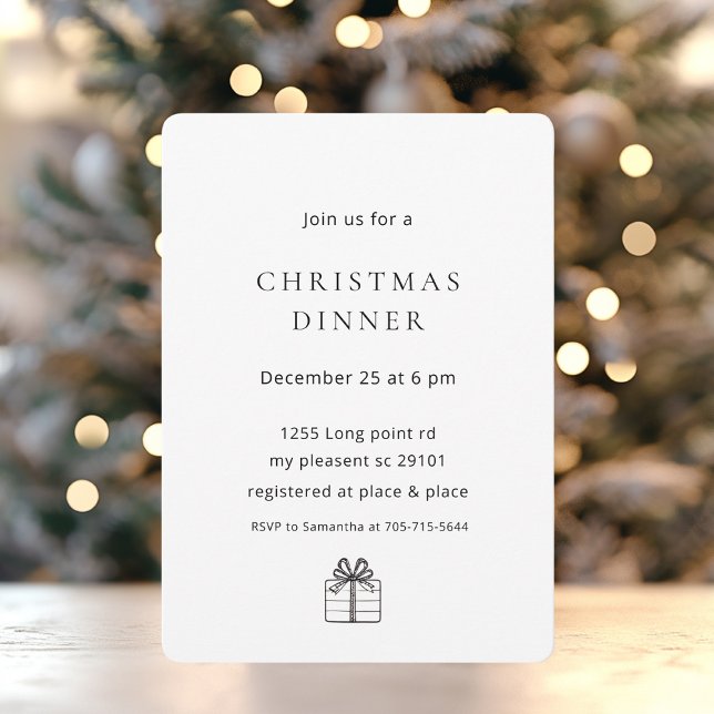 Minimalist Elegant Christmas Dinner  Invitation (Creator Uploaded)