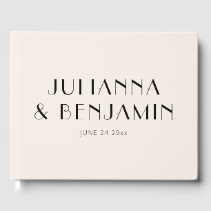 Minimalist Elegant Classic Ivory Custom Wedding Guest Book