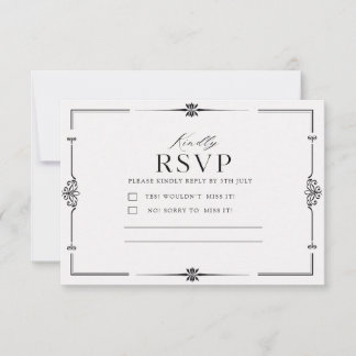 Minimalist Elegant Classic Wedding Response Card 
