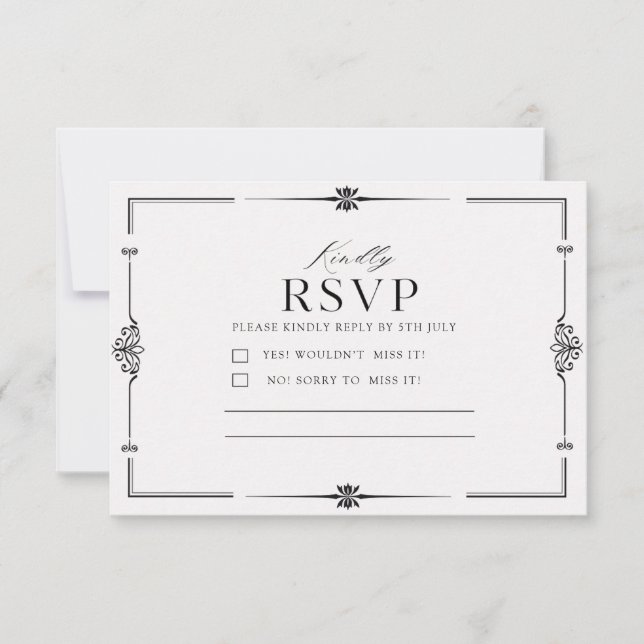 Minimalist Elegant Classic Wedding Response Card  (Front)