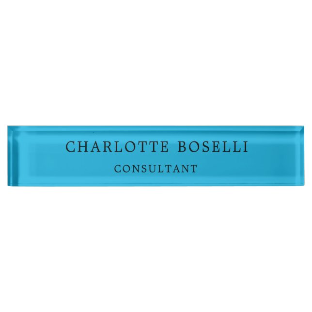 Minimalist Elegant Classical Professional Blue Nameplate (Front)