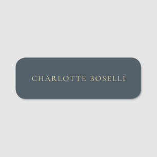 Minimalist Elegant Classical Professional Charcoal Name Tag