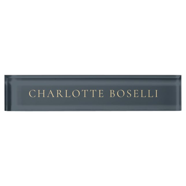 Minimalist Elegant Classical Professional Charcoal Nameplate (Front)