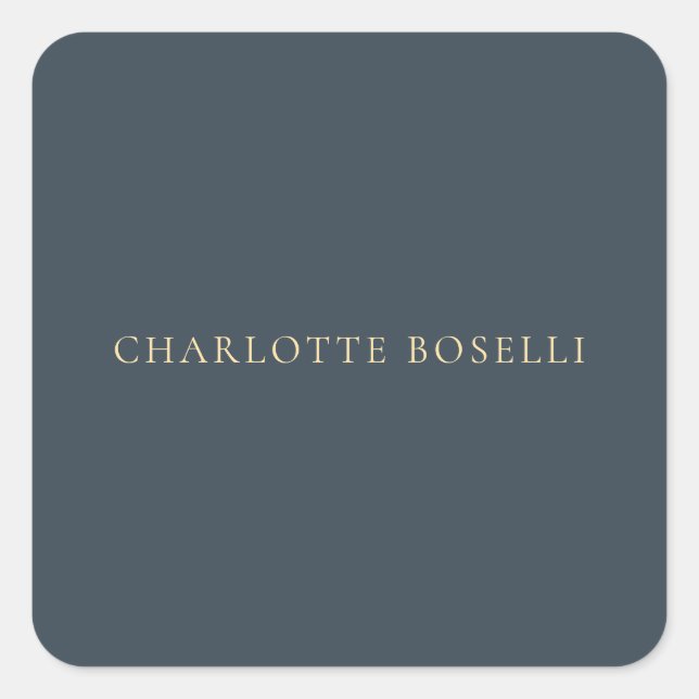 Minimalist Elegant Classical Professional Charcoal Square Sticker (Front)