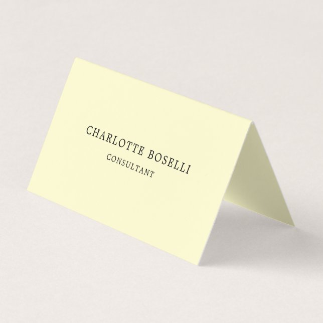 Minimalist Elegant Classical Professional Cream Business Card (Front)