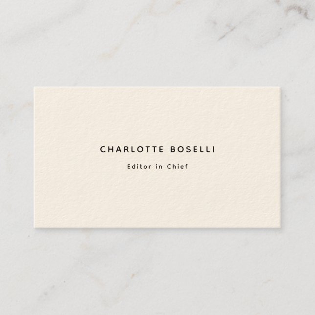 Minimalist Elegant Classical Professional Cream Business Card (Front)