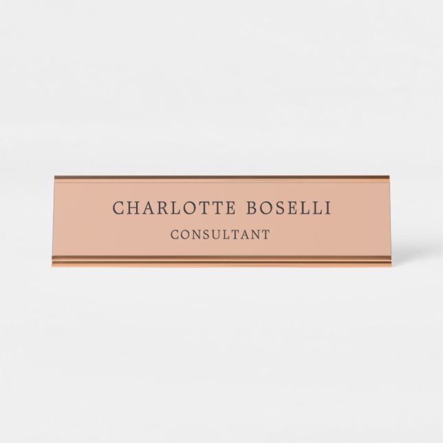 Minimalist Elegant Classical Professional Desk Name Plate (Front)