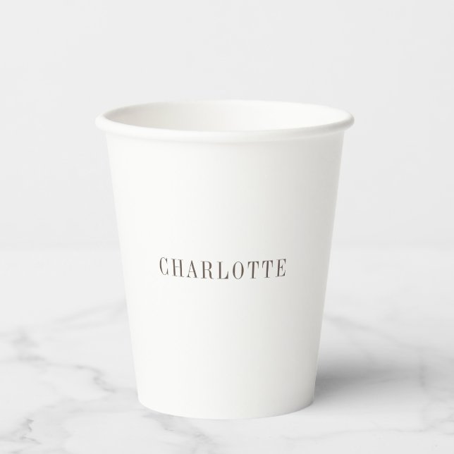 Minimalist Elegant Classical Professional Name Paper Cups (Front)
