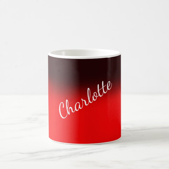 Minimalist Elegant Classical Professional Name Red Coffee Mug (Center)