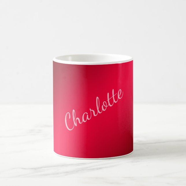 Minimalist Elegant Classical Professional Name Red Coffee Mug (Center)