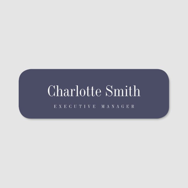 Minimalist Elegant Classical Professional Name Tag (Front)