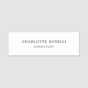 Minimalist Elegant Classical Professional Name Tag