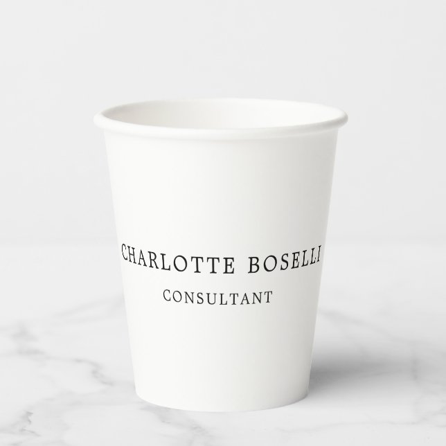 Minimalist Elegant Classical Professional Paper Cups (Front)