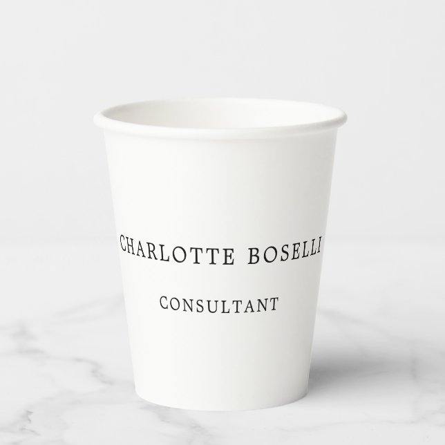 Minimalist Elegant Classical Professional Paper Cups (Front)