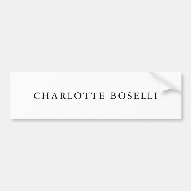 Minimalist Elegant Classical Professional Simple Bumper Sticker (Front)