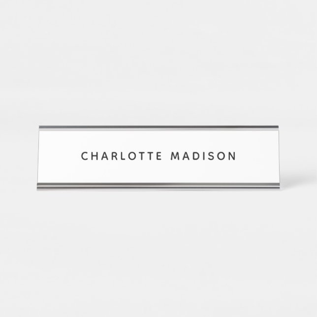 Minimalist Elegant Classical Professional Simple Desk Name Plate (Front)