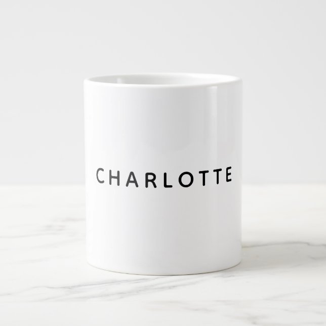 Minimalist Elegant Classical Professional Simple Large Coffee Mug (Front)