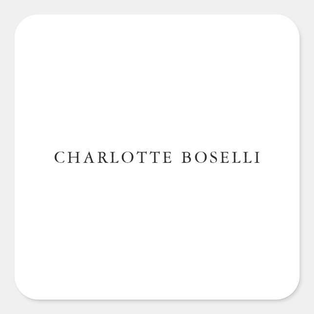 Minimalist Elegant Classical Professional Simple Square Sticker (Front)