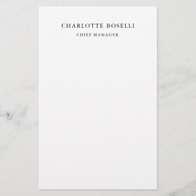 Minimalist Elegant Classical Professional Simple Stationery (Front)