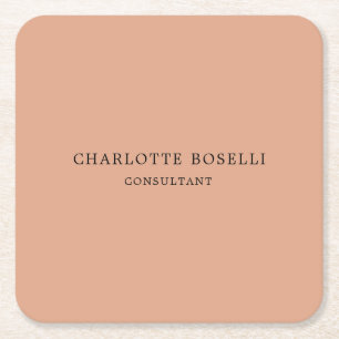 Minimalist Elegant Classical Professional Square Paper Coaster