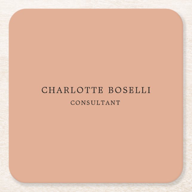 Minimalist Elegant Classical Professional Square Paper Coaster (Front)