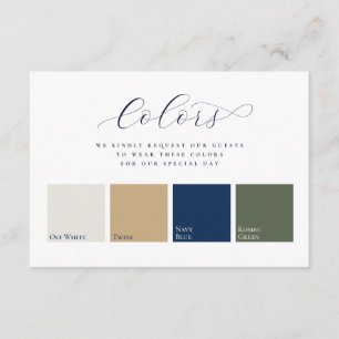 Minimalist Elegant Colours Attire Wedding Enclosure Card