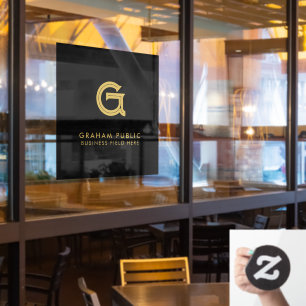 Minimalist Elegant Company Initial on Black